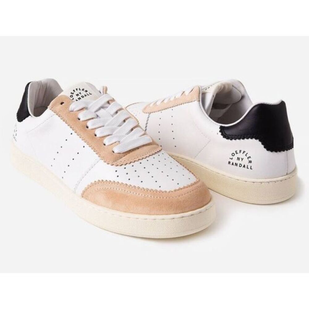 Loeffler Randall Keeley Sneaker 6 White‎ Blush Pink & Black